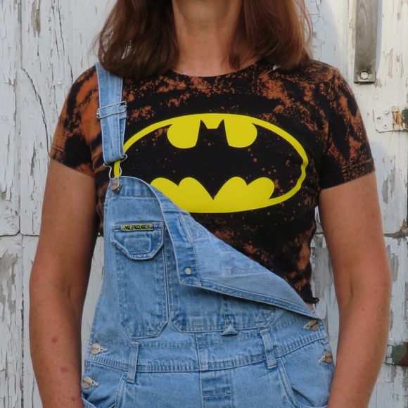 Batman Tops - DC Comics Batman Custom Bleach Crop Top sz XS